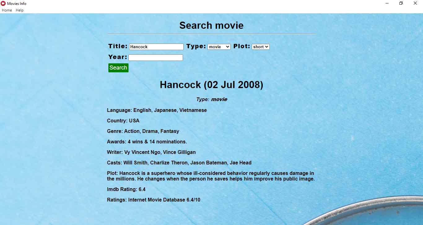 movie info app screenshot